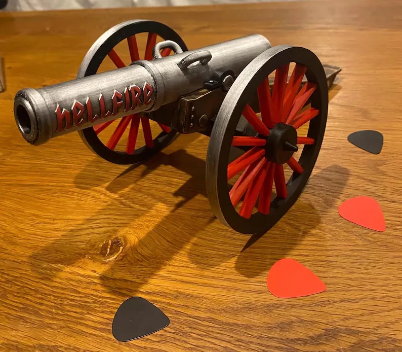 Hellfire Cannon collector display piece, side view